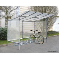 Abri vélos et motos, Éco, 5 places, aluminium, toiture polycarbonate, achat