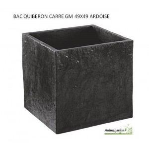 Bac carré en béton ciré 49 cm, Quiberon, couleur ardoise, achat