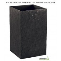 Bac carré haut en béton ciré, Quiberon, couleur ardoise, achat