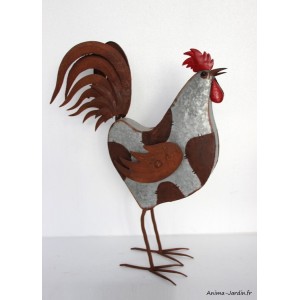 Grand coq en métal, hauteur 72 cm, animal, décoration du jardin, achat, pas cher