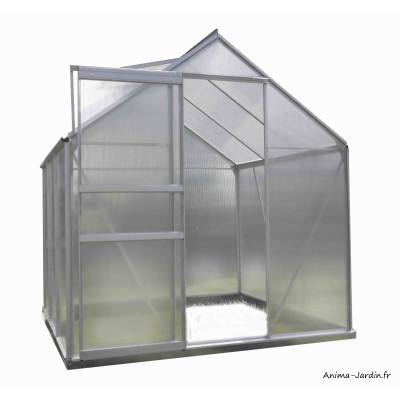 Serre de jardin en polycarbonate, Diamant 46, 2,28 m², gris, avec base, culture, achat, pas cher
