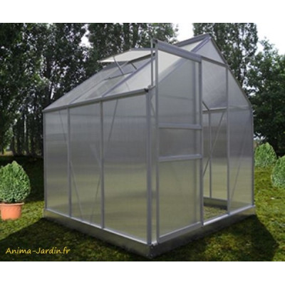 Serre de jardin en polycarbonate, Diamant 46, 2,28 m², gris, avec base, culture, achat, pas cher