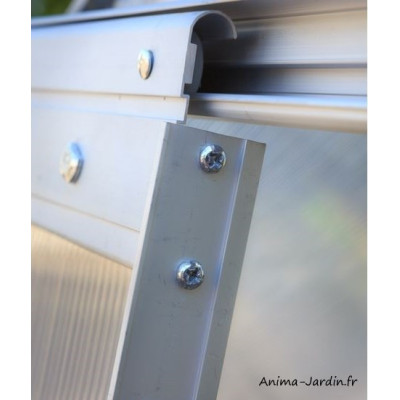 Serre de jardin en polycarbonate, Diamant 46, 2,28 m², gris, avec base, culture, achat, pas cher