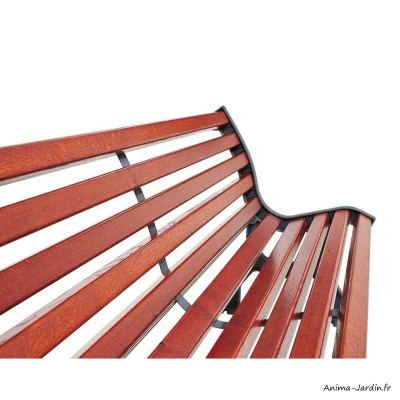 Banc en bois et en acier, Lublin, mobilier urbain, banc de ville