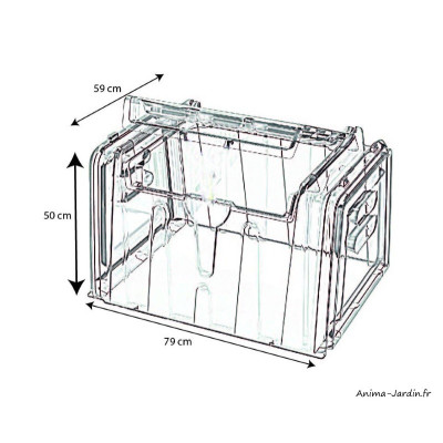 Mini serre de culture, lot de 3 Modulo 60, 80 x 60 cm, protection culture