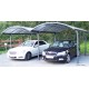 Carport double, 2 voitures, aluminium, toit arrondi