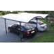 Carport double, 2 voitures, aluminium, toit arrondi