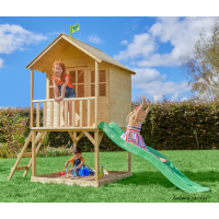 Maisonnette Colline avec toboggan en bois, Loft, TP toys