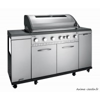 BBQ Gaz Rexon 6.1, barbecue en acier inoxydable avec 6 brûleurs, Landmann, 03498