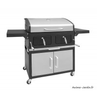 Barbecue XXL, 11518, charbon de bois, Grillchef, avec tablettes rabattables