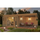 Abri de jardin en bois, 28 mm, Elody, 8.20 m² avec extension 8.20 m²