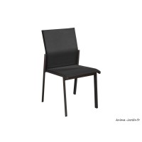 Lot de 2 chaises de jardin Délia, châssis graphite, empilable, Proloisirs