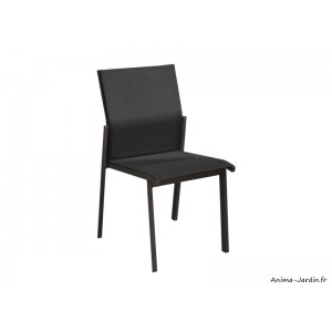 Lot de 2 chaises de jardin Délia, châssis graphite, empilable, Proloisirs