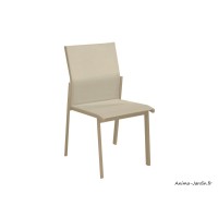 Chaise de jardin Délia beige, empilable, Proloisirs