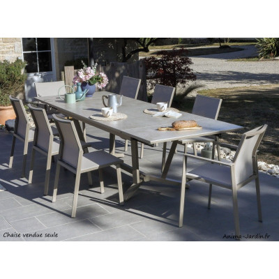 Chaise de jardin Délia beige, empilable, Proloisirs