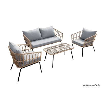 Salon de jardin Davao, 4 personnes, Alizé, Proloisirs