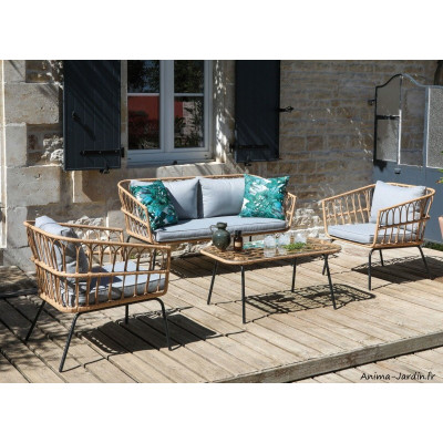 Salon de jardin Davao, 4 personnes, Alizé, Proloisirs