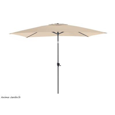 Parasol droit, 3 x 2 m, inclinable, manivelle, ProLoisirs