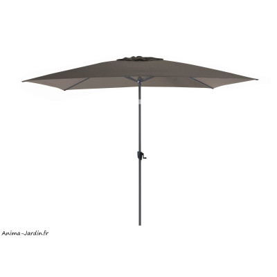 Parasol droit, 3 x 2 m, inclinable, manivelle, ProLoisirs