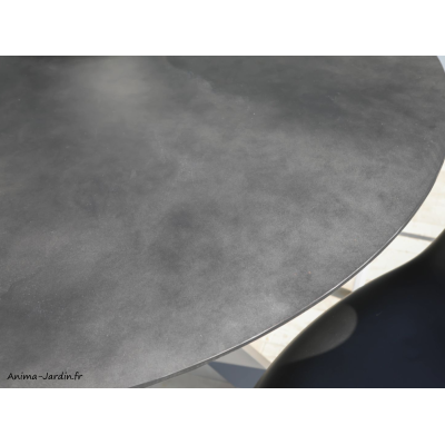 Table de jardin ronde Ferrone, 150 cm, 8 personnes, aluminium, Proloisirs