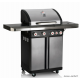 Barbecue Gaz Rexon PTS 4.1 Inox, avec grille en fonte, Landmann