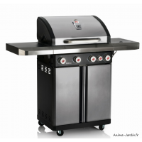 Barbecue Gaz Rexon PTS 4.1 Inox, avec grille en fonte, Landmann