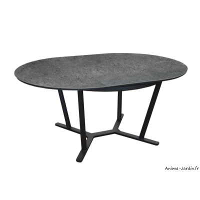 Table Valenza 125/175 cm, 6 à 8 personnes, plateau SPC, aluminium, Proloisirs