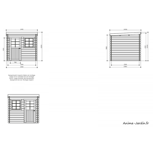 Abri de jardin en bois autoclave 28mm, Nevers, 5m², 1 portes, toit  monopente, Solid, pas cher
