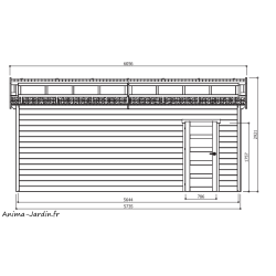 Garage bois porte coulissante, TORINO, Toit 2 pentes, Solid, pas cher