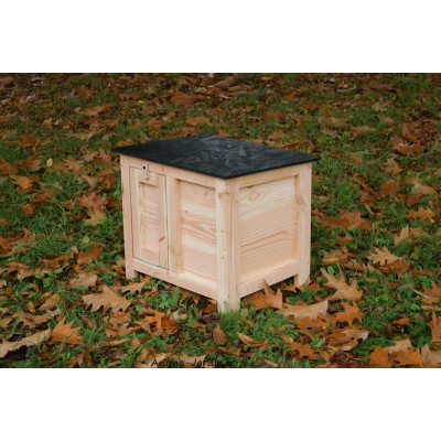 Clapier bas CÉLESTE en douglas avec porte 52x44x46,4 cm pour lapin, Le Livet