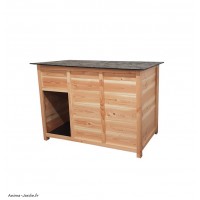 Niche pour chien, taille M, en Douglas, 105x65x80 cm, Le Livet