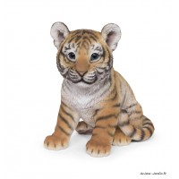 Bébé tigre, H.24 cm, animal en résine, décoration extérieure