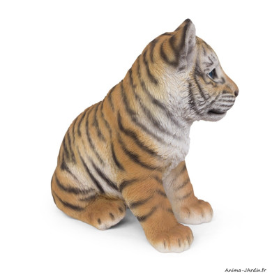 Bébé tigre, H.24 cm, animal en résine, décoration extérieure