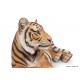 Tigresse couchée XXL, L.99 cm, animal en résine, décoration extérieure