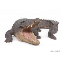 Crocodile XXL, L.123 cm, animal en résine, décoration extérieure