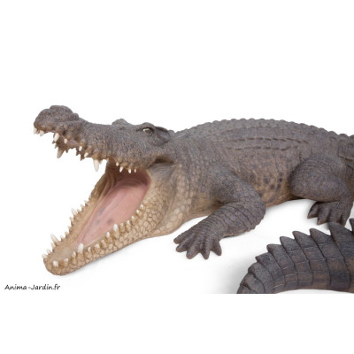 Crocodile XXL, L.123 cm, animal en résine, décoration extérieure