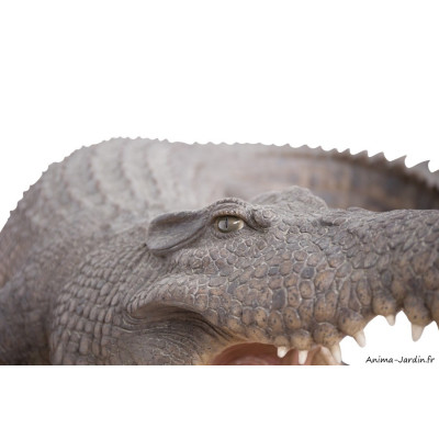 Crocodile XXL, L.123 cm, animal en résine, décoration extérieure