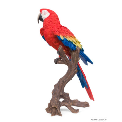 Perroquet rouge XXL, H.68 cm, animal en résine, décoration extérieure
