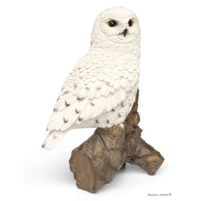 Harfang des neiges, H.33 cm, animal en résine, décoration extérieure