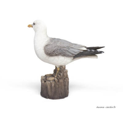 Mouette, H.23 cm, animal en résine, décoration extérieure