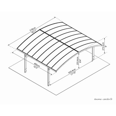 Carport double en aluminium, Arizona Breeze, 28,6 m²