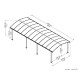 Carport simple en aluminium, Arcadia / voiture, camping car