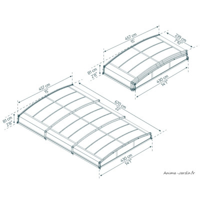 Abri de piscine Majorca, 31,8 m² / Aluminium