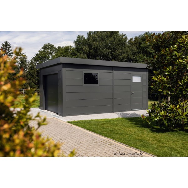 Garage en métal avec porte motorisée – 19,3 m² - Telluria, garage