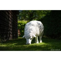 Mouton Blanc XXL, L.81cm, animal en résine, décoration extérieure
