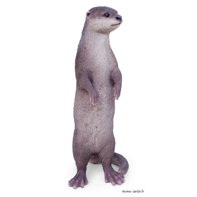 Loutre debout, H.34 cm, animal en résine, décoration extérieure