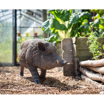 Sanglier, L.60 cm, animal en résine, décoration extérieure