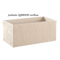 Bac, Jardinière en béton ciré 78cm, Quiberon, Blanc, achat, grandon