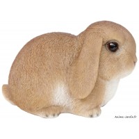 Bébé lapin marron, L.16,5 cm, animal en résine, décoration extérieure