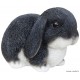 Bébé lapin noir/blanc, L.16,5 cm, animal en résine, décoration extérieure